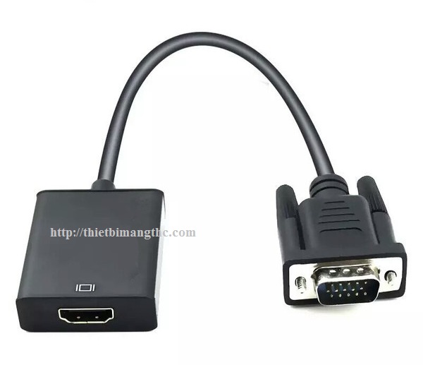 Dây cáp chuyển đổi tín hiệu VGA sang HDMI có âm thanh cao cấp chính hãng 